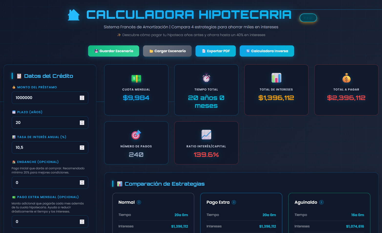 Calculadora Hipoteca PRO